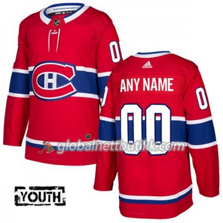 Montreal Canadiens Hockeydrakt Custom 2017-2018 Rød Adidas Authentic - Barn
